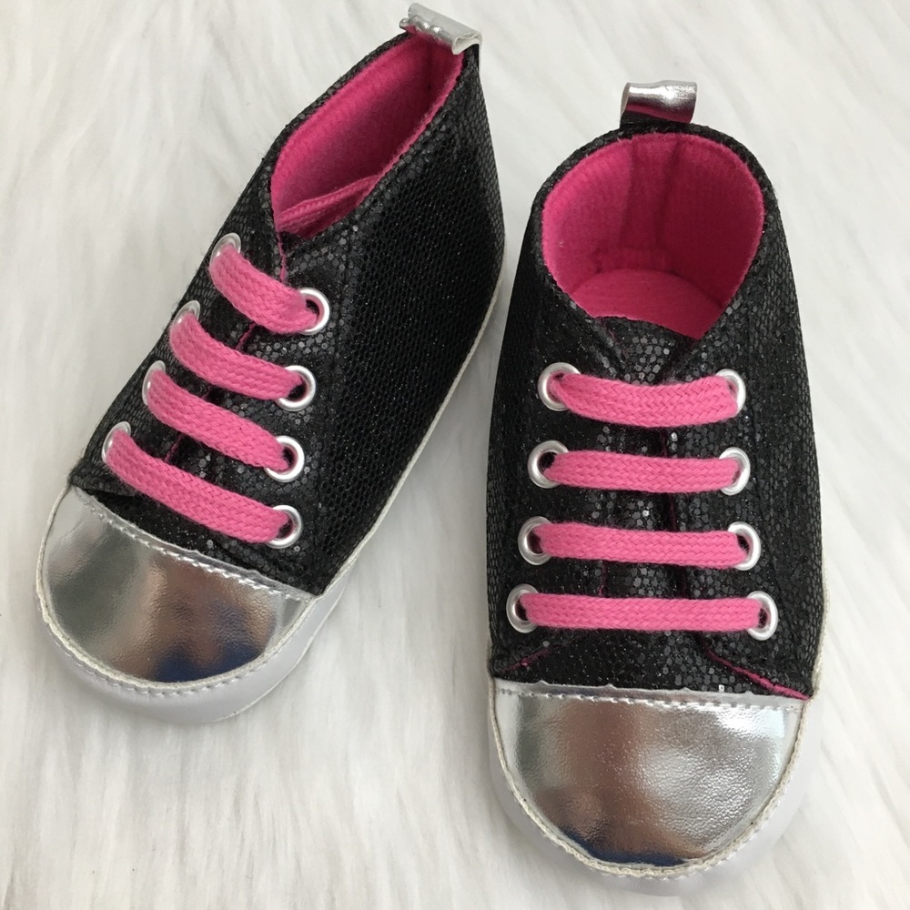 🔴 Baby Vision | Black Glittery Sneakers 12-18 Months